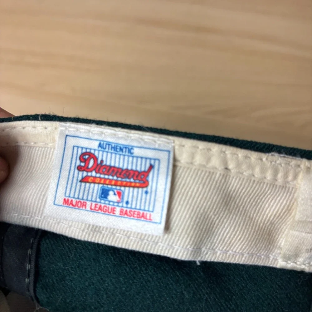 Vintage Oakland Athletics Hat Cap Fitted 7 Green Wool New Era USA Made